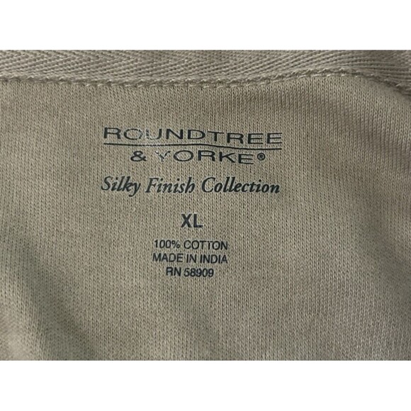 Roundtree and Yorke Silky Finish Collection Mens XL Tan 1/4 Zip Cotton Sweater - Picture 5 of 5